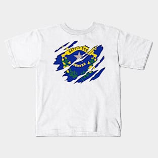 Tear Away Nevada Flag Kids T-Shirt